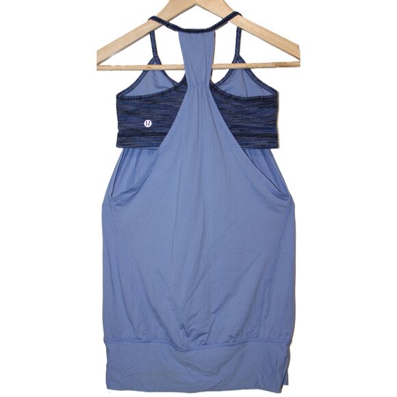 Womens Lululemon No Limits Tank Top Blue Gray Sleeveless Racerback Shirt Size 4 - Picture 2 of 4